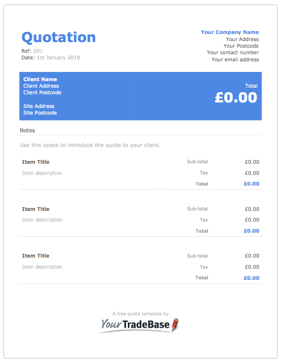 free plumbing estimate software