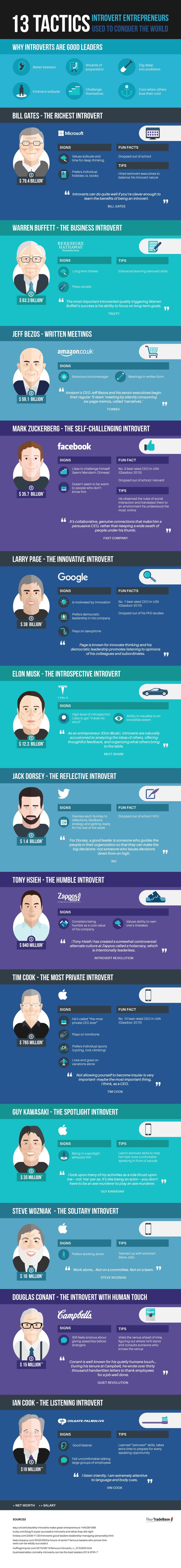 13 Tactics Introvert Entrepreneurs Used to Conquer The World infographic